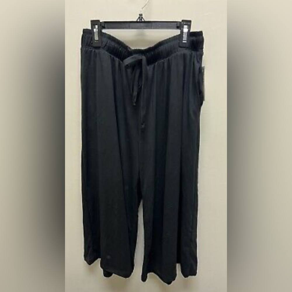 NNW White Birch Black Wide Legged Capri Pants 1X - Picture 6 of 6